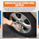 Torque Multiplier Wrench Lug Nut Removal Tool 1:16 Labor Saving Heavy Duty Lug Nut Remover Wrench Set 1/2" Driver Torque Wrench With 17mm/19mm/21mm Sockets,And Carrying Case