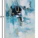 YHSKY ARTS Abstract Blue & Gold Foil Textured Wall Art: Elevate Your Space with Modern Canvas Painting Ideal for Living Rooms, Bedrooms, and Office Decor, 27.5"L x 19.6"W