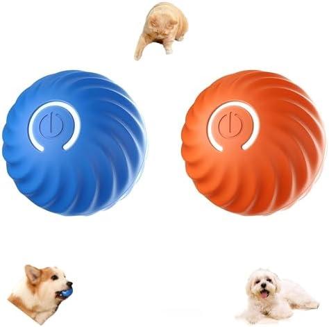 SJZVIN 1Pack Interactive Dog Ball Toy, Smart Jumping Vibrating Ball, Moving Activated Automatic Bouncing Rolling Dog Balls with Led Lights, USB Rechargeable