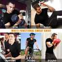 Sauna Shirt for Men Heat Trapping Compression Sweat Suit T-shirt Workout Body Shaper for Gym Short Sleeve Shapewear