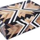 Lahumzco Handmade Chevron Herringbone Pattern Box Collection Storage Organizer Decorative Multipurpose Keepsake Jewelry Gift Box (9x6x3 inches, Chevron Wood)