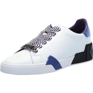 Karl Lagerfeld Women's Melora Lace Up Sneaker (7.5, White/Multi)