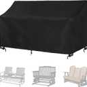 2-Person Outdoor Glider Bench Cover Waterproof,Double Patio Gliders Rocking Chair Covers with Buckle,Wind-Proof/Anti-Uv Outside Loveseat Cover, 420D Oxford (44 * 30 * 35/24in,Black)