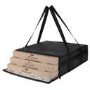 CIVJET Insulated Pizza Delivery Bag for Carry Hot, 20" x 20" x 6" Carrier Warmer, Insulated Food Delivery Bag, Insulated Grocery Cooler Bags for Catering/Drivers Commercial Food WarmersBlack, 1Pk