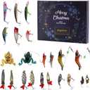Fishing Advent Calendar 2025  24 Days Christmas Countdown with Fishing Lures Set, Bass Trout Tackle Kit for Men, Xmas Surprise Gift for Fishermen