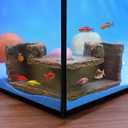 90 Corner Fish Cave Viewing Tunnels | Realistic Driftwood Stump Hideout for Shrimp, Betta, Corydoras | BPA-Free Premium Resin, Safe for Aquarium (5.1x5.1x2.8)