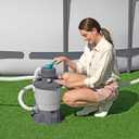 Bestway 950 Gallon Sand Filter Pool Pump for 300 to 4,800 Gallon Above Ground Outdoor Swimming Pools with Pre-Filter Strainer for Clean Water