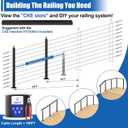 CKE 5-10ft Complete Set 36" Stair Cable Railing Post Kit (35"x2"x2") for 25-35 Stair, 2 Pack Stair Cable Posts, 150ft 1/8" Wire Rope, Black Swageless Invisible Cable Railing System DIY Kit SPS01