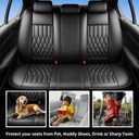 Car Seat Covers Compatible with Subaru Outback 2010-2026 - Waterproof Breathable Leather Automotive Seat Cushions Protector, Airbag Compatible, Reinforced Sewing, Full Set (Black)