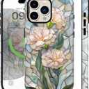 Ceckooty Compatible for iPhone 13 Pro Max Case Cute Aethetic Bloom Flowers Florals Design for Women [Compatible with Magsafe] Rugge Shockproof Anti-Scratch Phone Case for iPhone 13 Pro Max 6.7IN
