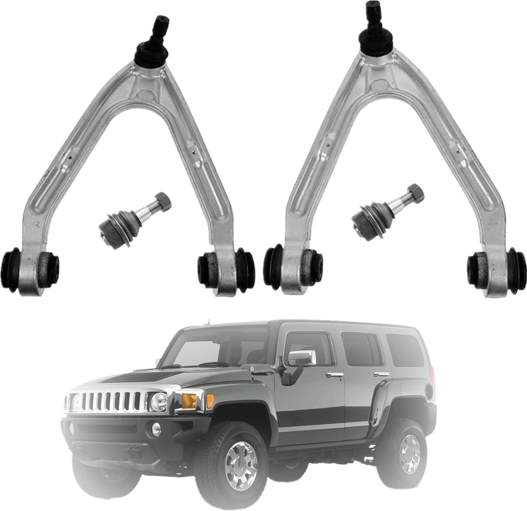 4-Pack Front Upper Lower Control Arm with Ball Joint fits LH RH Replacement for H3 2006-2010 Replacement for H3T 2009-2010