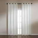 Amazon Basics Chenille Room Darkening Curtains, Light Filtering Window Drapes for Bedroom and Living Room, 2-Panel Set with Grommets, 52" W × 95" L, White Classic