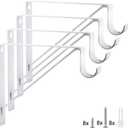 Eau 4 Packs of White Heavy Duty Closet Shelf and Rod Bracket, Closet Shelf Bracket with Rod Support Great for Both Shelf Storage and Closet Rod