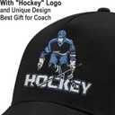 Ice Hockey hat, Hockey Gifts for Boys, Funny Adjustable Embroidered Baseball Cap Black (Black)