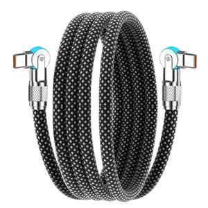 60W USB C to USB C Cable 10FT,180°Rotation Long USB C Cable Fast Charging, Nylon Braided Type C Charger Cord for iPhone 17/16/15,MacBook,iPad,Samsung ﻿
