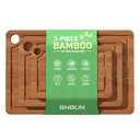 Bamboo Cutting Board for Kitchen – 3-Piece Wooden Boards with Juice Grooves, Side Handles, Non-Slip Mats – Perfect for Meat, Veggies Fruit,Cutting Board & Knife Sets – Ideal Kitchen Gift