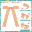 Riceshoot 24 Pcs Gingham Ribbon Bows 5x7 Inch Buffalo Plaid Twist Tie Bows Check Pre Tied Bow Ribbon Gift Bows for Cake Wrapping Treat Bags Wedding Baby Shower(Spring Color,1inches)