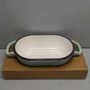 Enameled Cast Iron Sourdough Bread Oven, Dutch Oven, Loaf Cast Iron Bread Pan for Homemade Bread Baking, Meatloaf Pan with Lid, 5QT, Green