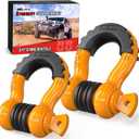 Nilight 2 Pack 3/4" D-Ring Shackle with 7/8" Screw Pin 41,887lbs Break Strength, Heavy Duty Off Road Recovery Shackle with Isolators Washers for Use with Tow Strap, Winch, Off-Road Truck Vehicle