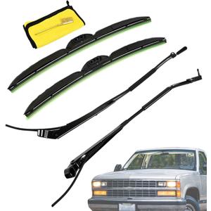 Windshield Wiper Arm & Blade Set Fits for 1985-1991 Chevy GMC C/K Pickup C1500 K1500 Suburban for 1987-1991 Blazer Jimmy Replaces# 22111206 15522766 15593245