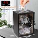 Clear Piggy Bank with Lock, Large Money Saving Jar Money Bank Box Container for Cash Saving, Openable Clear Money Coin Change Bank Jar Container Penny Piggy Jar Bank for Adults Kids, Black