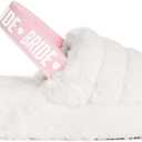 xo, Fetti Bride Strap Slippers, White Fur, Bachelorette Party Decorations, Wedding Day Sandals, Bridesmaid Gift, Bridal Shower Party Favor (Medium-Large)