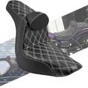 One-Piece Two-Up Seat with Backrest Fit for Harley Softail 2018+