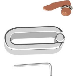 Stainless Steel Scrotum Pendant Ball Stretcher Testicles Weight Testicle Stretching Weight Enhancer Ring Metal Device Sex Toys Cock Lock Oval Ring for Men