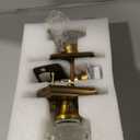 2 Pack Crystal Glass Dummy Door Knob, Hall and Closet Dummy Door Knob Non-Turning Single Side, Antique Brass