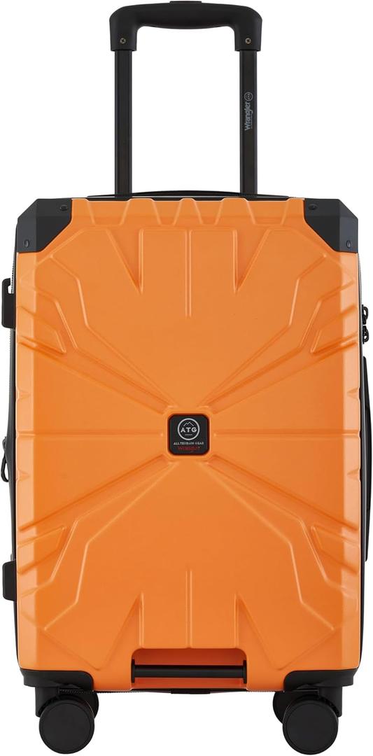 Wrangler ATG Alpine 22" Expandable Rolling Hardside Carry-On Luggage, Blazing Orange