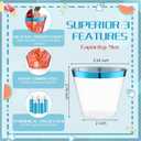 Lounsweer 100 Pcs 9oz Rimmed Plastic Cups Wedding Clear Cocktail Cups Heavy Duty Disposable Wine Glasses for Birthday Bridal Shower Baby Shower Holiday Celebrations(Light Blue)