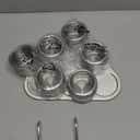 Internet's Best Triangle Magnetic Spice Rack - 6 Jars - Round Storage Spice Rack Set - Clear Sift and Pour Lid - Stainless Steel