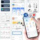 Mini Pocket Printer for iPhone/Android, Portable Mini Thermal Printering with 10 Rolls Non-Sticky Thermal Papers, Blue-Tooth Printers for Journal Memo Notes Photo Study, Blue