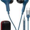 USB C Headphone for Samsung S26 S25 FE S24 A16 A17 Wired Earbuds Magnetic in-Ear Type C Earphone with Microphone Volume Control Bass Stereo Noise Canceling for iPhone 17 Pro Max 16 16e 15 Pixel 10a 9a