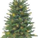 3ft Pre-Lit Mini Fir Christmas Tree,Artificial Pine Xmas Tree,106 PE Branches Tips & 84 PVC Branches Tips & UL Certification LED Lights & Burlap Wrapped Base for Tabletop Desk,Battery Operated