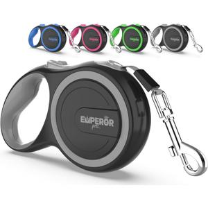Emperor Pets 26 ft Retractable Dog Leash - Heavy Duty Retractable Pet Leash with Anti-Slip Grip - Reflective Dog Leash Tape for Medium to Large Dogs up to 100 lbs -GY26 (Grey)