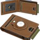 furid Airtag Wallet For Men - Smart Apple Air Tag Wallet with Airtag Holder, Rfid Pop Up Slim Minimalist Wallets,Gifts Boxed (Brown Leather J2)