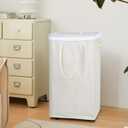 DOKEHOM 90L X-Large Laundry Basket with Removable Wash Bag on Wheels, Collapsible Rolling Laundry Hamper, Foldable Clothes Organizer, Folding Washing Bin (Beige)