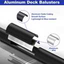 BLIKA 50 Pack 32" Aluminum Deck Balusters with Connectors/Screws, 3/4" OD Hollow Round Aluminum Balusters for Deck Railing, Black Metal Deck Balusters Staircase Spindles