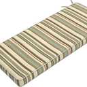 LVTXIII Bench Cushion 48 Inch with Ties, Patio Furniture Window Seat Cushions, Water-Repellent Bench Cushions for Outdoor/Indoor Porch Swing and Loveseat, 48"x18"x3", Stripe Onyx