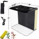AQUANEAT Fish Tank, 1.2 Gallon Aquarium, Small Betta Fish Tank Starter Kit with LED Light and Water Filter Pump, Rectangular