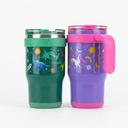 REDUCE CHILLER GO Insulated Kids Tumbler – 14 oz Stainless Steel Cup with Leak-Proof Lid, Stays Cold 18 Hours, Dishwasher Safe – Kids Water Bottle for School, Travel & On the Go - Jurassic Space... 2 pcs