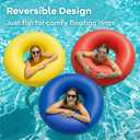 Funscape Large Inflatable Pool Float Rings for Adults Kid, 3 Pack 44" Swim Floaties Tube W/Handles, Summer Tanning Water Floating Lounge, Outdoor Beach Lake River Swimming Toy Pool Party Family Set 1