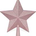 Christmas Tree Top Ornament, 10" Rose Gold Christmas Star Tree Topper, Large Xmas Glitter 3D Bethlehem Tree Topper Ornament, Waterproof Holiday Christmas Tree Topper Star for Home Indoor Outdoor