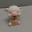 Toyvian 1pc Bobblehead Dashboard Pig Car Ornament Solar Waving Pig Car Dashboard Decor Interior Mini Decoration