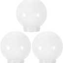 Lurrose 3 Pack Acrylic Globe Lamp Shade Replacement 5.90 Inch Round Ball Lampshade Cover for Indoor Outdoor Wall Street Light Fixtures
