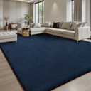 Sour Lemon 9x12 Area Rugs for Living Room, Soft Large Area Rug Fluffy Rugs for BedroomMachine Washable Area Rug Non Slip Carpet Rug for Living Room Playroom Kids Room Home Decor (Navy Blue)