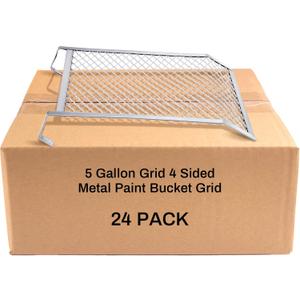 Landhoow 24 Pcs Paint Roller Grid for 5 Gallon Buckets, Paint Screen Strainer 4 Sided Metal Bucket Grid, Silver