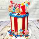 Circus Cake Toppers Animals Cake Decoration Carnival Cupcake Topper Clown for Circus Birthday Party Baby Shower Supplies