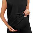 Maternity Pajamas for Women Sets 2 Piece Casual Maternity Outfits Sleeveless Top & High-waisted Smocked Shorts (X-Large, Black)
